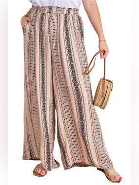 Kori Wide Leg Printed Palazzo Pants with Pockets Size: S